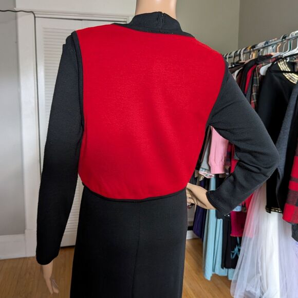 Vintage 1990s Byer California Sweater Dress Knit Vest Dark Academia Size 6 - Picture 6 of 8
